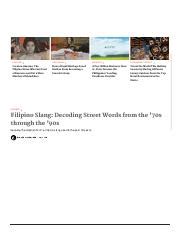 Filipino Slang Through the Decades: Origins and Meaning.